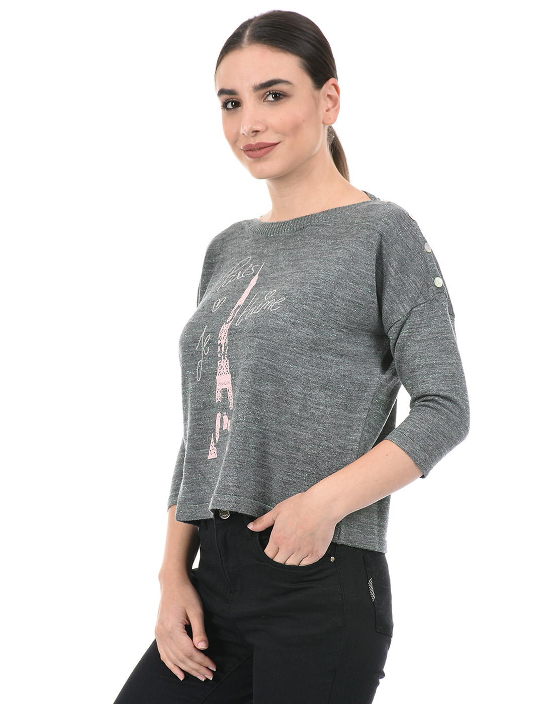 Species Women Grey Printed Sweater
